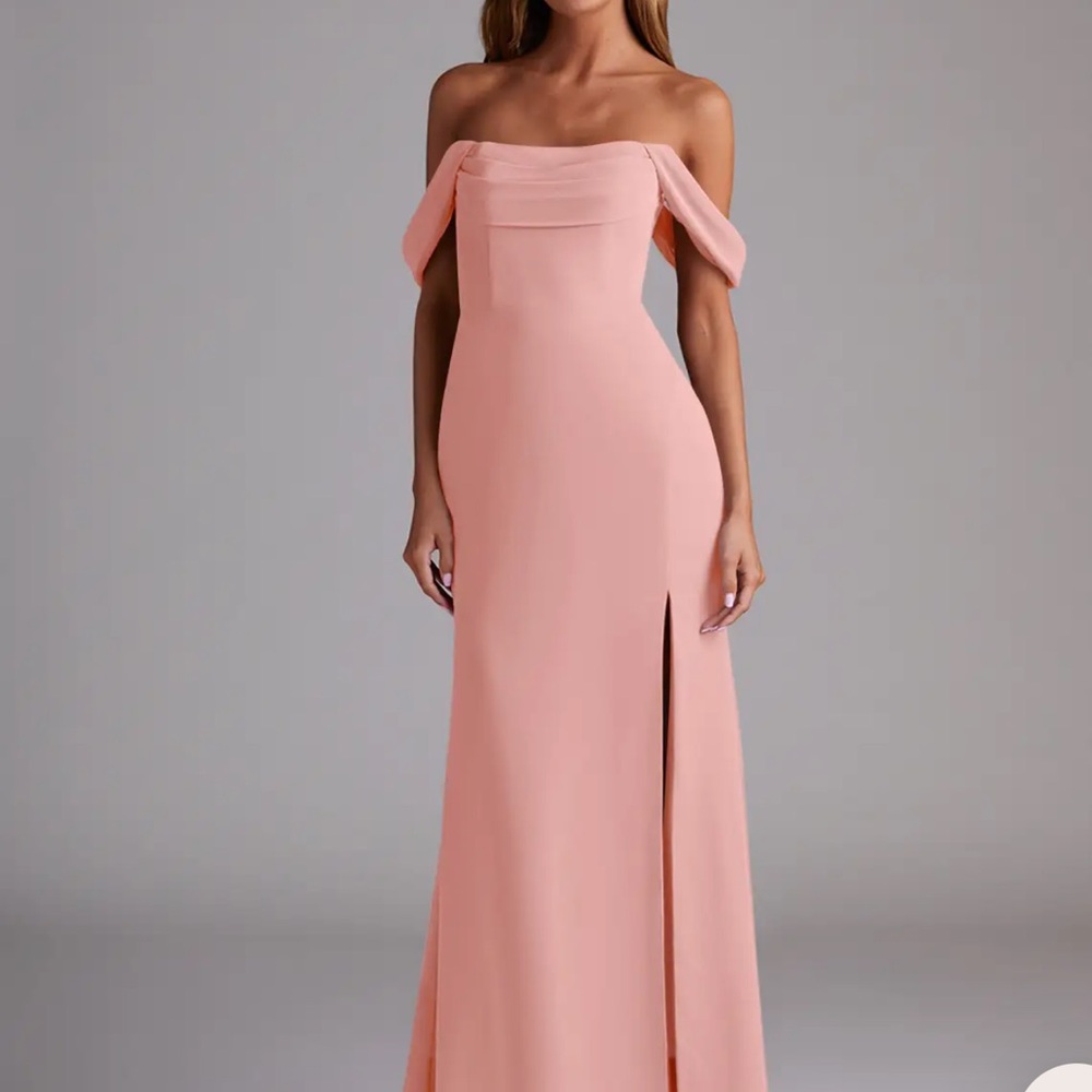 Azazie Saige Rosette Chiffon Gown